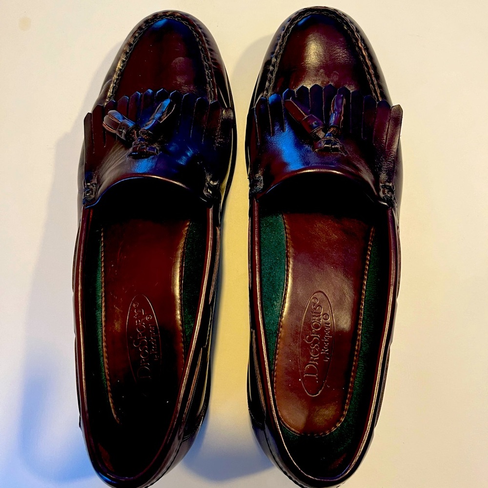 Rockport DressSport burgundy, tassel loafers